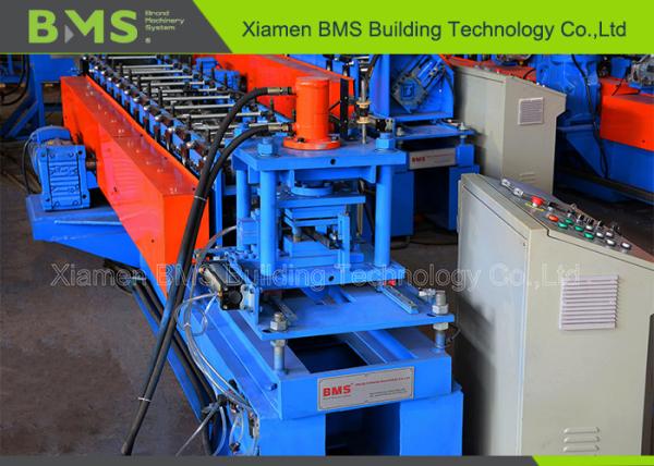 Shelf Pillar Racking Roll Forming Machine With On Line Punching And PLC Control Cabinet