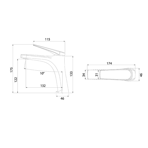 One Handle Basin Mixer Faucet 175mm Chrome Basin Taps Orin OR9081
