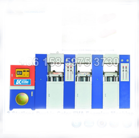 Color doble de las estaciones automáticas de EVA Shoes Injection Machine 3