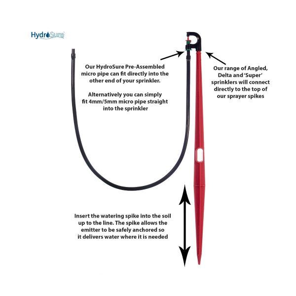 Спринклер брызг радиуса сада 120l/H 5m микро- с колом