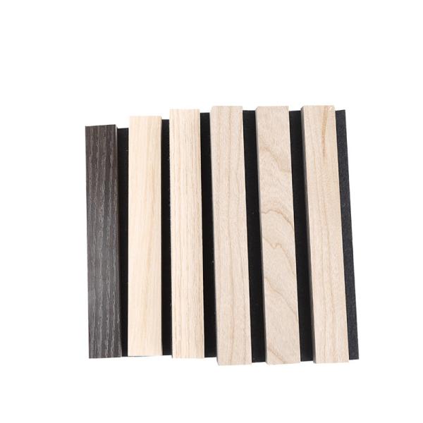 Ceiling Natural Oak Acoustic Slat Wood Wall Panels Fire Retardant