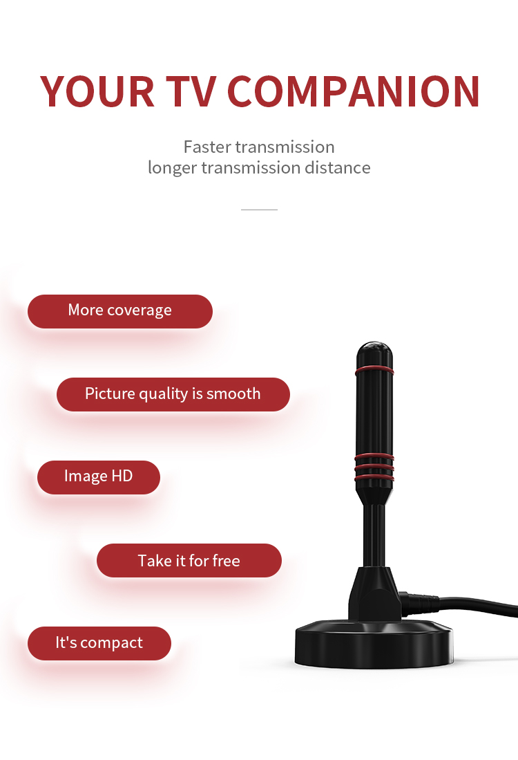 Максимальная входная мощность 50 Вт Сильная магнитная база Цифровой HDTV Усиленная антенна для внутреннего ТВ