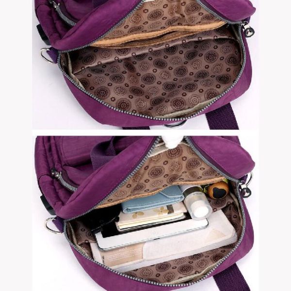 Nylon USB Charging Stylish Travel Backpacks For Girl