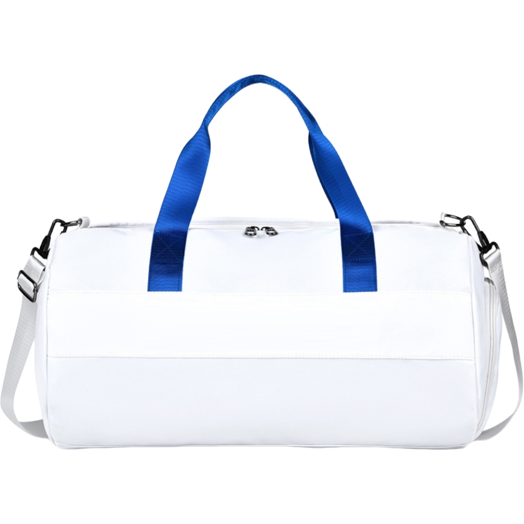 White Wet and Dry Separation Sports Gym Bag Shoes Compartment Large Capacity Travel Duffel Bag