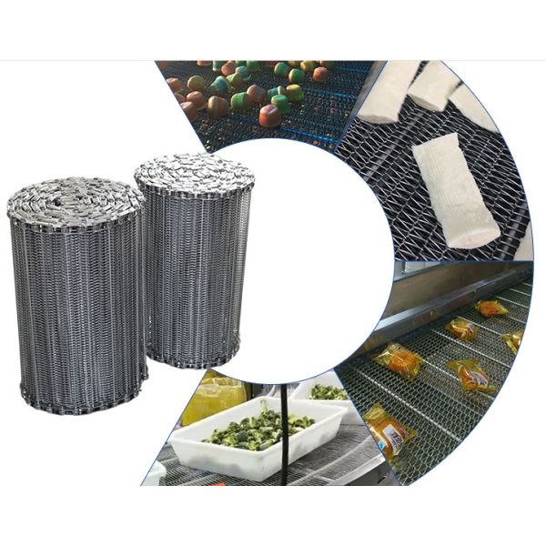 25.4mm Pitch 304 SGS Steel Mesh Conveyor Belt With Chain Link