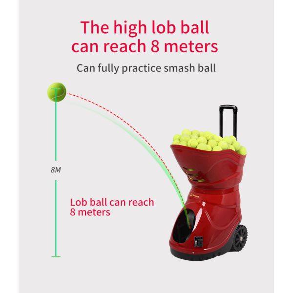 Красная черная емкость шариков ПК поддержки 160 машины стрельбы теннисного мяча цвета для тренировки практики