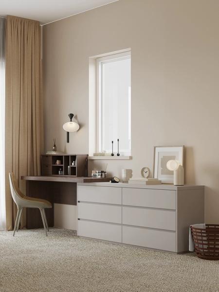 Cozy Bedroom Makeup Vanity Slimline Dressing Table With Mirror