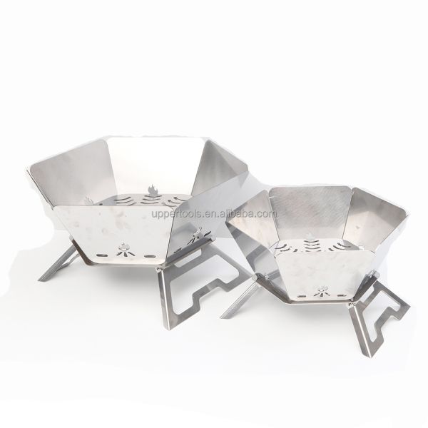 Fuego de campaña de carbón de barbacoa portátil con diseño plegable superior 570mm*570mm*300cm