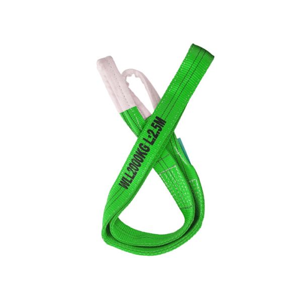 緑の二重層ウェビングの吊り鎖、2T平らな網の持ち上がる吊り鎖はサイズをカスタマイズしました