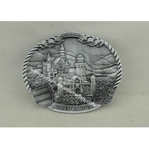 Personalized Deluxe Clutch Badges Souvenir 3D Metal Badges Antique Silver Plating