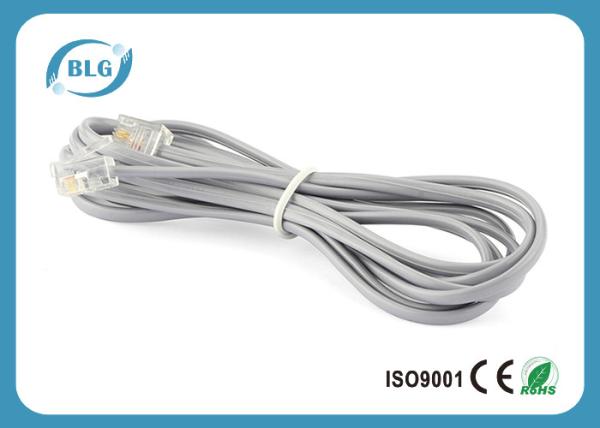Stranded  7 / 0.12 Mm Telephone Line Cable With Two Cores 1.8 M RJ11
