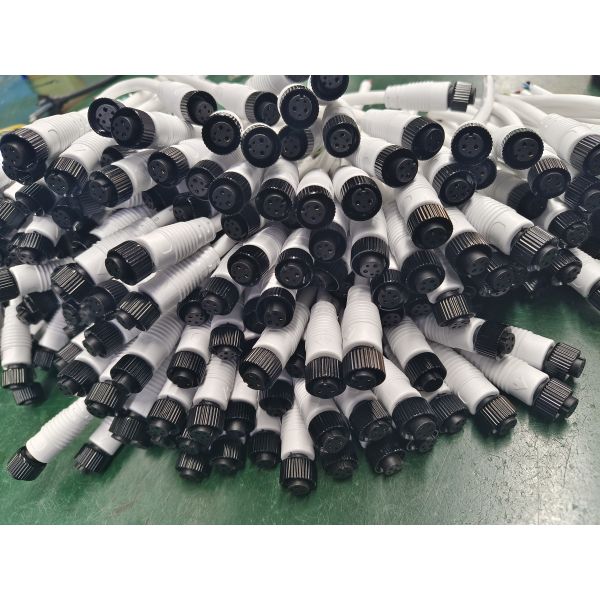 M10 Metal Head Coated Waterproof Male Female Connector LED Cable 2 Core 3 Core IP68
