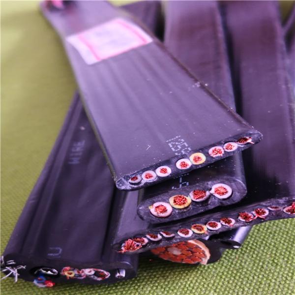 Flat Flexible Traveling Cable for Crane or Conveyor H07VVH6-F in Parrallel type with Black Jacket