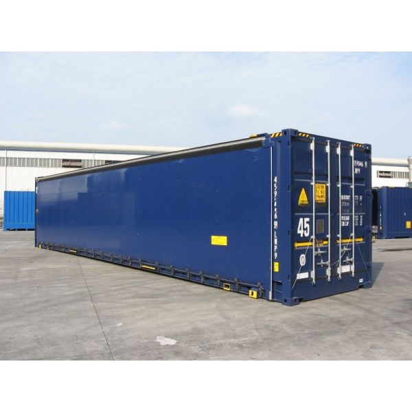 12192 x 2550 x 2896 mm High Cube 40ft Shipping Container with PVC Curtain Side Door