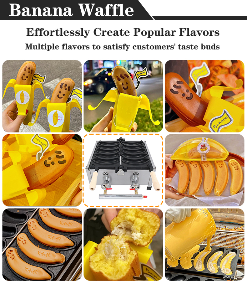 2024 Год Модный дизайн Lpg Ng Газовый Электрический Долгий Вафельный Изготовитель Банановый Штрих