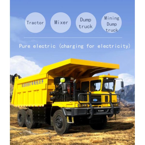 6×4 pure electric wide-body mining dump truck charging version 423kw battery loading capacity 60ton
