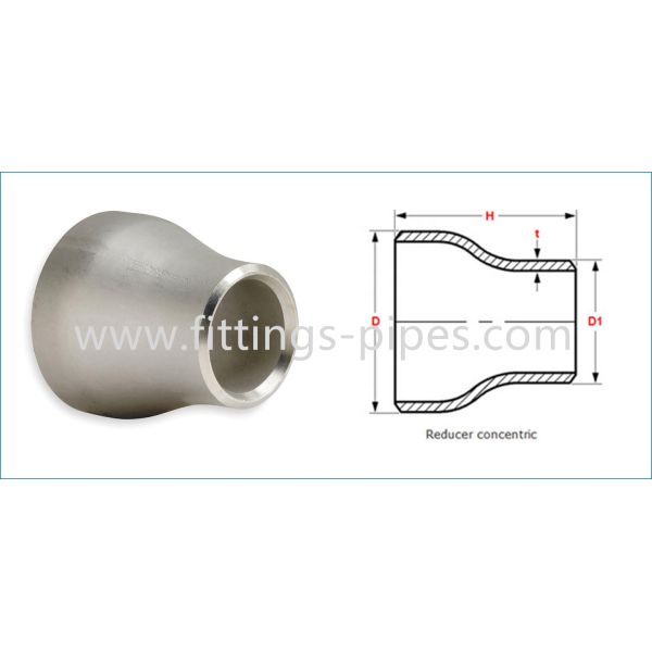 Seamless Stainless Steel Pipe Fittings Reducer 1 / 2 Inch ANSI B16.9