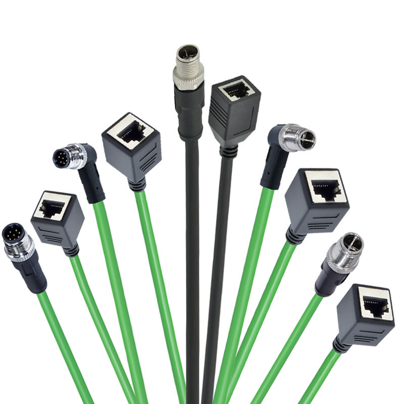 Защищаемый соединитель кабеля ethernet M12 сети водоустойчивый к соединителю Rj45