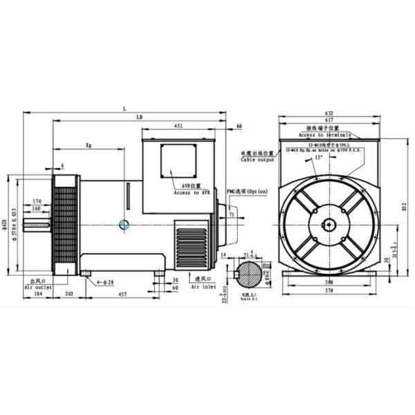 тип электрический генератор 200КВ 400В безщеточный Стамфорд АК альтернатора
