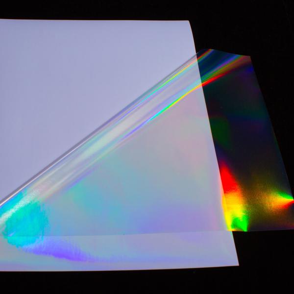 Adhesive Sticker Rainbow Self-Adhesive Transparent PVC PP Holographic Film A4 Vinyl Sheet Waterproof Cold Holographic Lamination Film