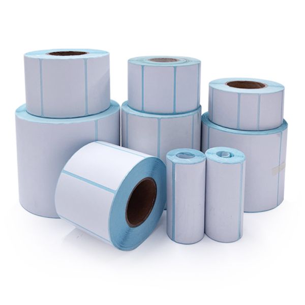 Customized BPA Free Adhesive Barcode Sticker Thermal Stickers Sacle Sticker With Yellow Or Blue Glassine Liner