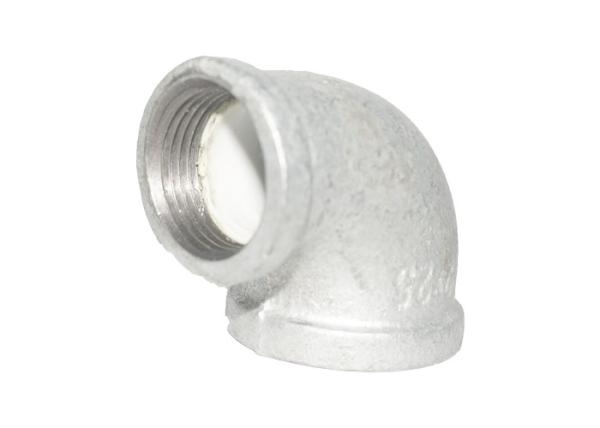 Malleable Iron PO Lined Pipe Fittings 90R Reducing Elbow For Gas Oil Distribution