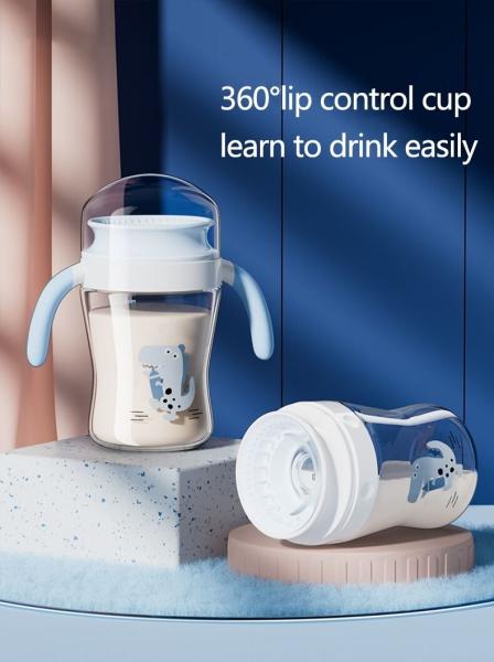 Leak Proof  Kids Cartoon Starter Sippy Cup For 7 Month Old With Handle