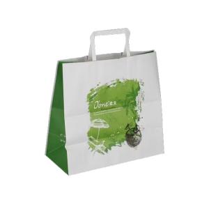 Bolsas de papel para llevar de comida rápida reciclables con logotipo personaliz