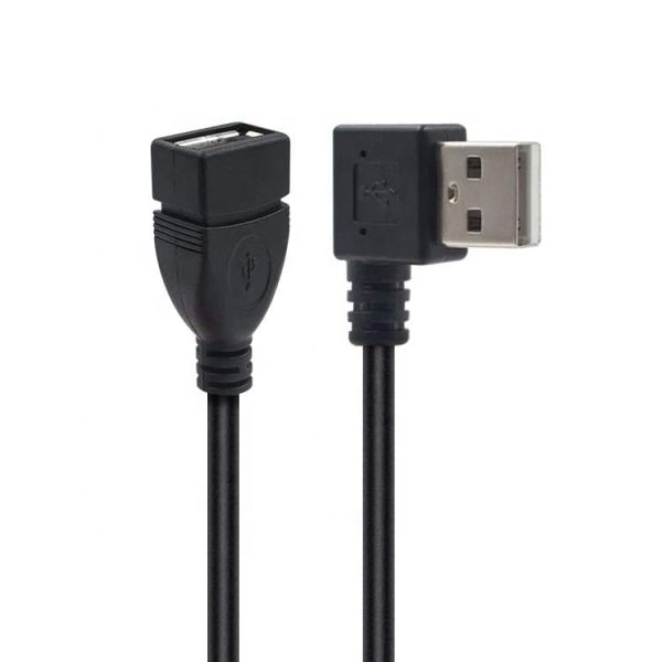 0.3M 1M 2M 3M 90 degrés angle droit gauche mâle à femelle câble d'extension USB 2.0 de type A