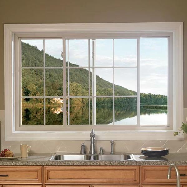Toughened Glass Pvc Double Glazed Windows Reinforced With Lined Steel