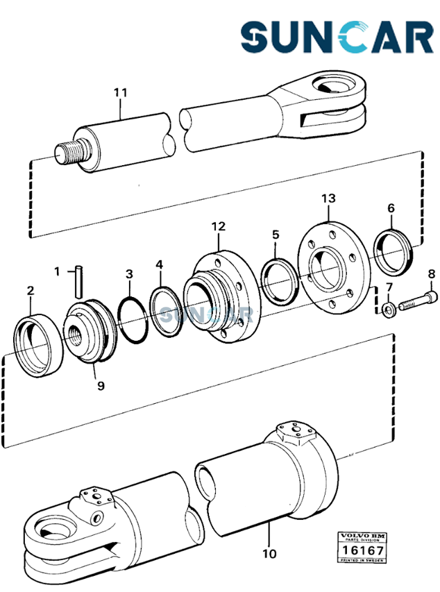 Voie 6630443 Voie 6630443 Kit de jointure du cylindre de direction pour le détonateur VOLVO 5350, 5350B, A20, A20C, A25B, A25C