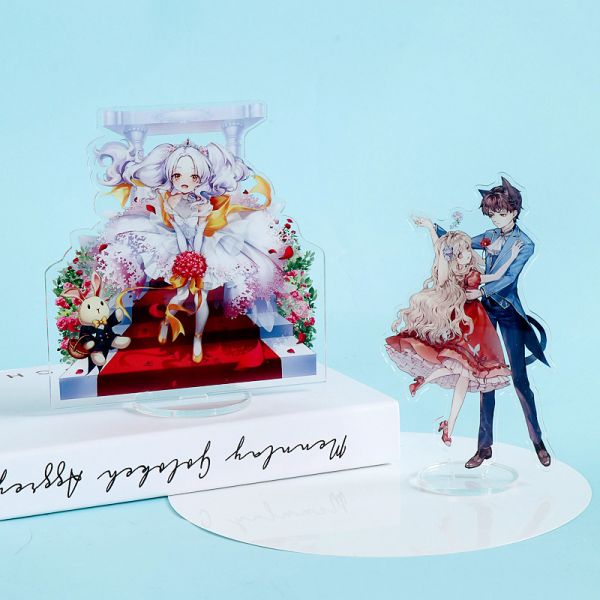 Cartoon acrylic key chain wedding vertical brand base printed girl logo creative star characters acrylic ornaments