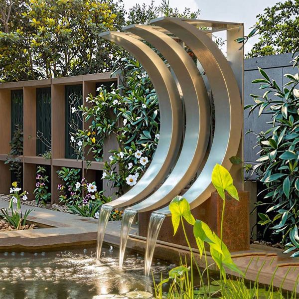 Manufacturer Custom Design Modern Public Fountain Stainless Steel Outdoor Water Feature