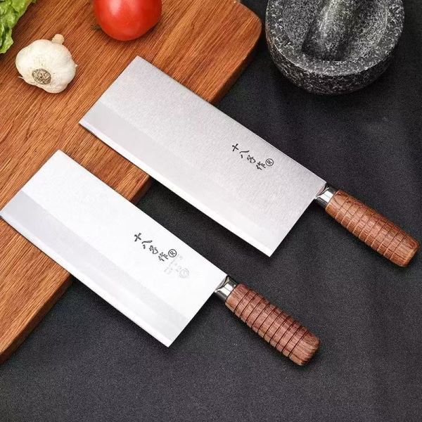 Export grade stainless steel commercial/domestic wooden-handled bone-cleaving knife/shredding knife