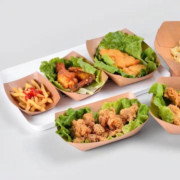 Bulk Fast Food French Fries Packaging Box Containers Kraft Paper Custom