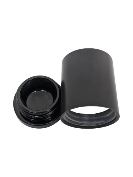 9 ml Vidro redondo alto sem ombros Vidros com tampa de parafuso Com tampa à prova de crianças Vidro preto, tampa alta preta