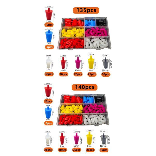 Customisable Silicone Cone Plugs Colorful Sets for Multiple Sizes and Easy Handling