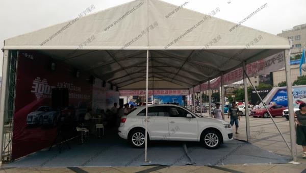 Aluminum Trade Show Canopy Tents White Square Side Windows Steel Pegs Fixing