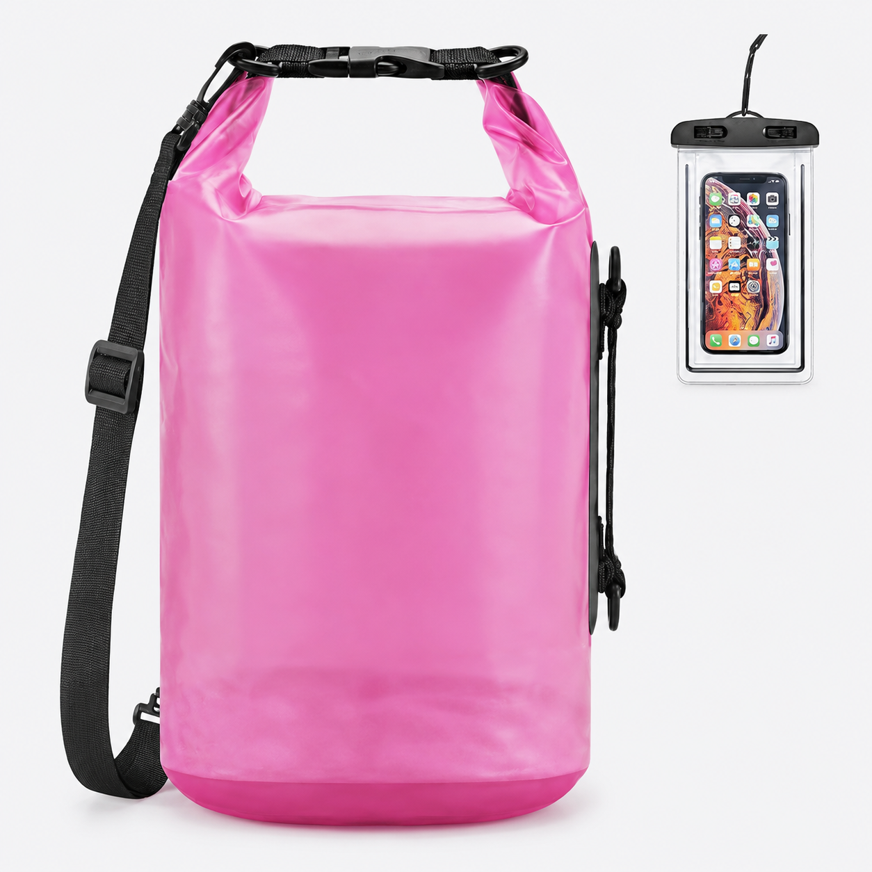 Waterproof Dry Bag Backpack with Phone Case, Roll Top Waterproof Backpack for