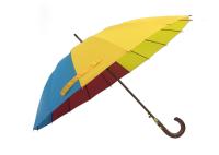 Do fim aberto de madeira do manual do automóvel do guarda-chuva do punho dos reforços de 26 polegadas 16 cores sortidos
