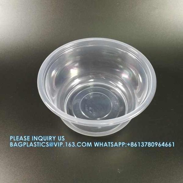 920ml Round Microwavable Plastic Disposable Soup Rice Bowls Restaurant Food Packaging Clear Container For Food