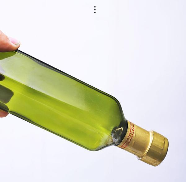 Garrafa de azeite verde Quadrada e vidro redondo com tampa 500 ml 750 ml 1000 ml Personalizado