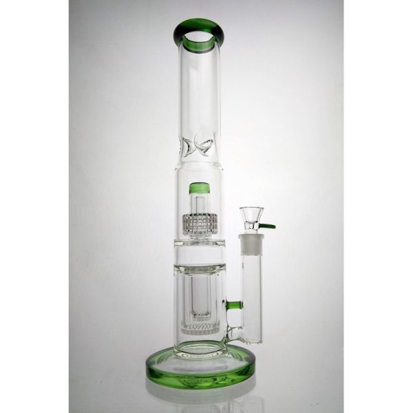 16 Inches Straight Hookah Water Bubbler Pipe Honeycomb Perc Smoking Bubbler