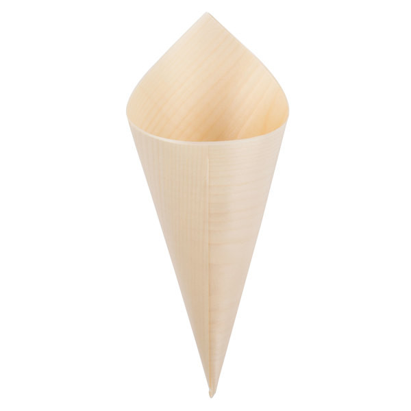 FDA Pine Wooden Empty Ice Cream Disposable Serving Cone 4.75 Oz for food