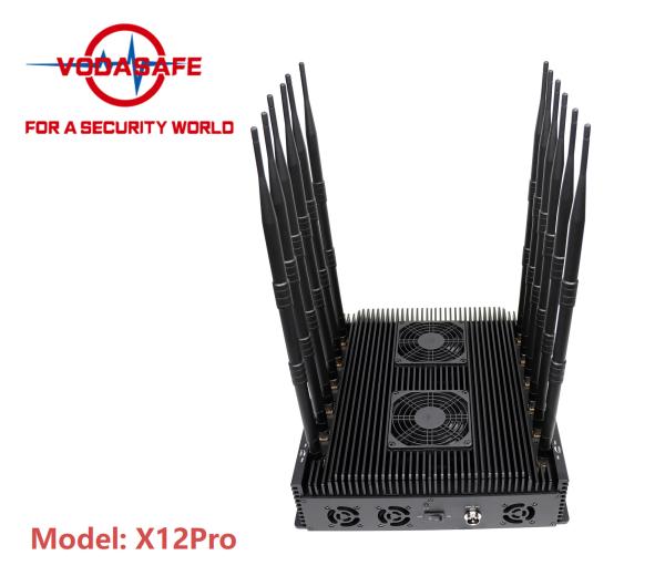 12 Antennas High Power Cell Phone Jammer Aluminum Alloy Radiator For 2G 3G 4G 5G