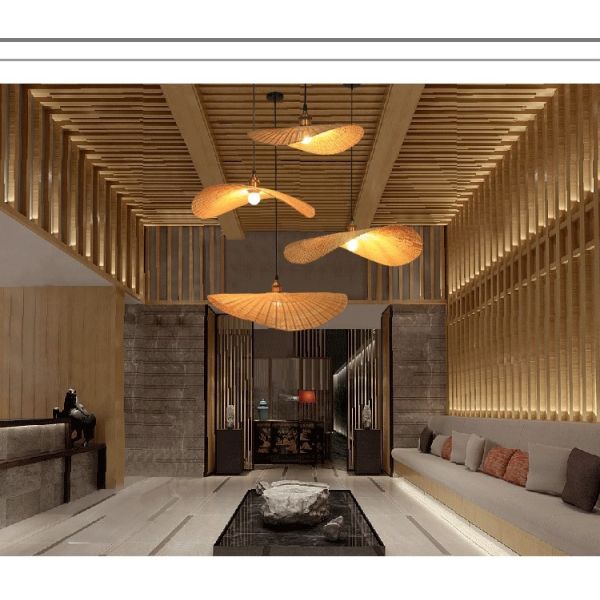 Chinese Hand Knitted Bamboo Pendant Lights Weaving Hanging Lamp Garden Restauran bamboo chandelier(WH-WP-26)