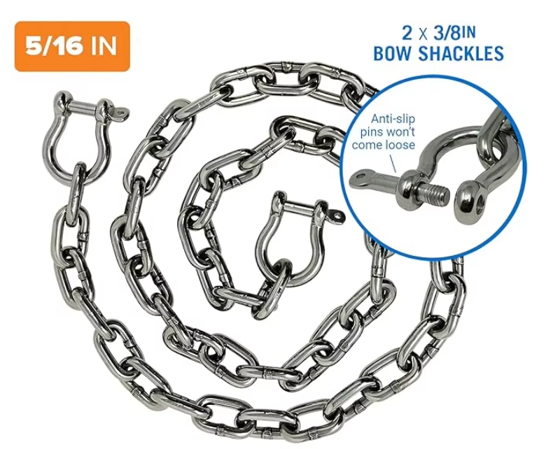 DIN766 ISO4565 Marine Hot Dipped Galvanized Calibrated Anchor Chain Dia.8mm
