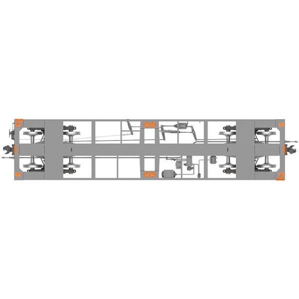 High Performance Flatbed Rail Car , Train Flatbed Car Customized Brake