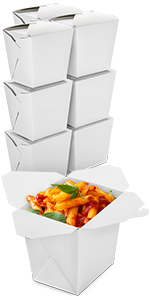 110 oz Paper Take Out Containers White Lunch Meal Food Boxes #1, Disposable Storage To Go Packaging