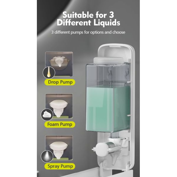 Hotel Wall Mounted Manual Soap Dispenser With 300ml Capacity 65x75x220mm Size